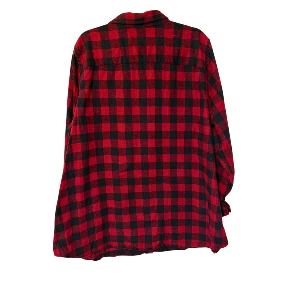 L.L. Bean Flannel Shirt Women 3X‎ Red Black Buffalo Plaid Relaxed Fit Lumberjack - Picture 6 of 13